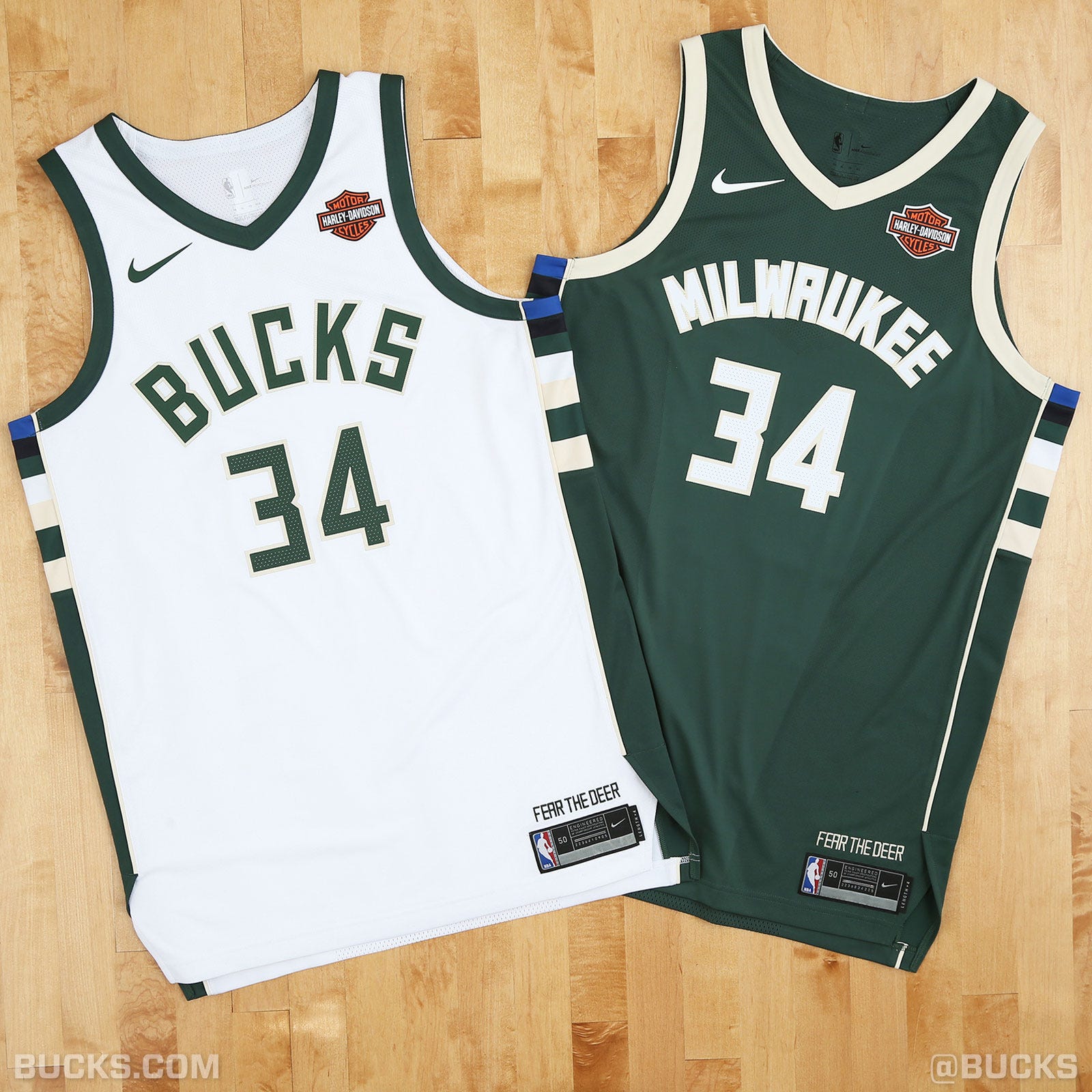 milwaukee bucks jersey with harley logo